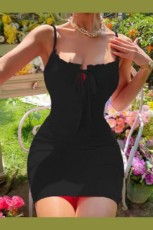 HERE&NOW Women Shoulder Straps Bodycon Mini Dress