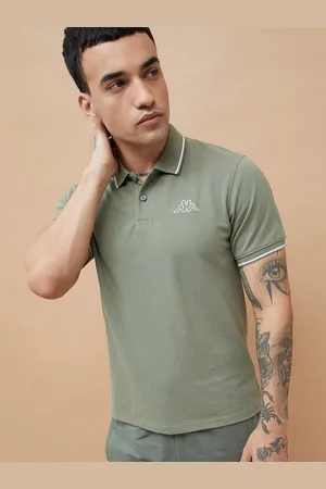 Kappa Men Solid Polo Collar Cotton T-shirt