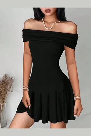 HERE&NOW Women Off-Shoulder Fit & Flare Dress