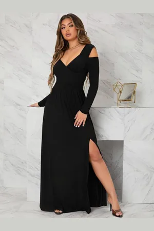 HERE&NOW Women Cold-Shoulder Maxi Dress