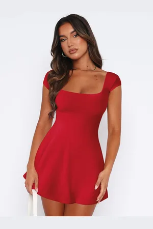 HERE&NOW Women Solid A-Line Mini Dress