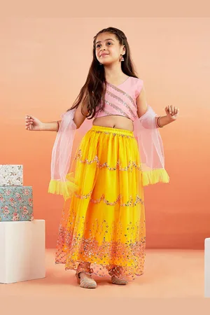 Vastramay Girls Embellished Sequinned Ready to Wear Lehenga & Blouse With Dupatta