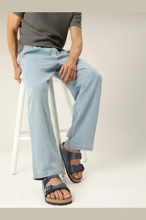 Birkenstock Arizona Blue Regular Width Natural Leather Two-Strap Sandals