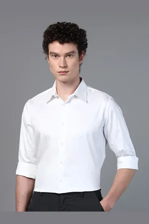 DON VINO Men Comfort Cutaway Collar Solid Cotton Slim Fit Formal Shirt