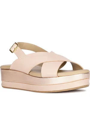 Naturalizer I-Prosper Cross Strap Leather Flatform Heels
