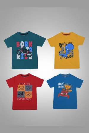 Dollar Champion Boys Pack Of 4 Graphic Printed Round Neck Cotton T-Shirts