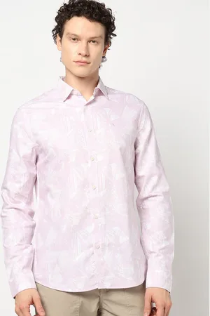 Blue Buddha Men Comfort Spread Collar Floral Printed Cotton Tailored Fit Casual Shirt