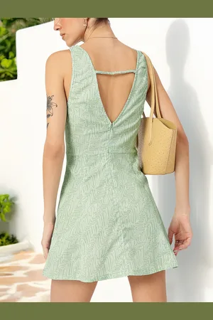 DressBerry Edgy Elegance Printed Styled Back Mini A-Line Dress