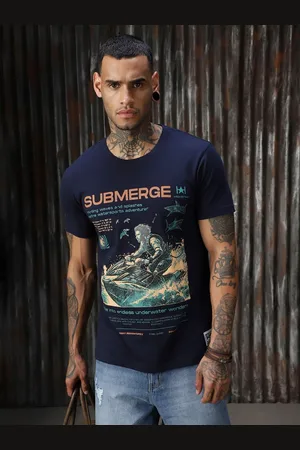 High Star Men Moto Sports Printed Cotton Regular Fit T-shirt