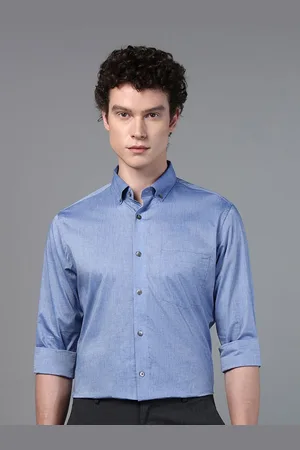 DON VINO Men Comfort Button-Down Collar Solid Cotton Slim Fit Formal Shirt