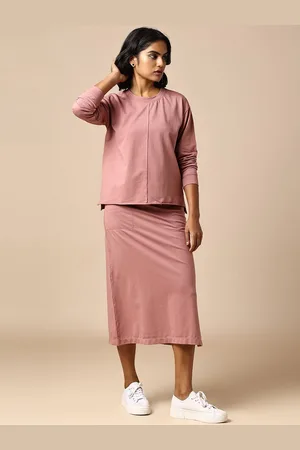 Chemistry Round Neck Sweatshirt With Skirt Co-Ords