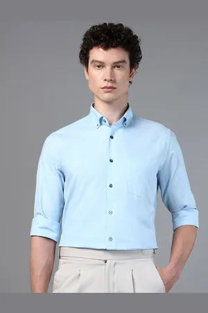 DON VINO Men Comfort Button-Down Collar Solid Cotton Slim Fit Formal Shirt