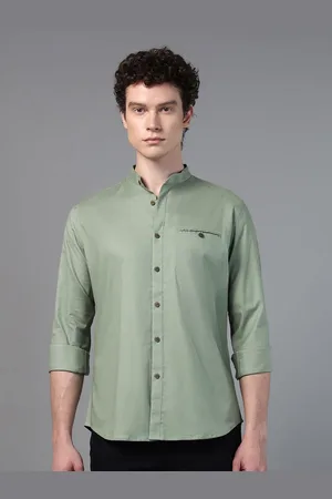 DON VINO Men Comfort Band Collar Solid Cotton Slim Fit Casual Shirt