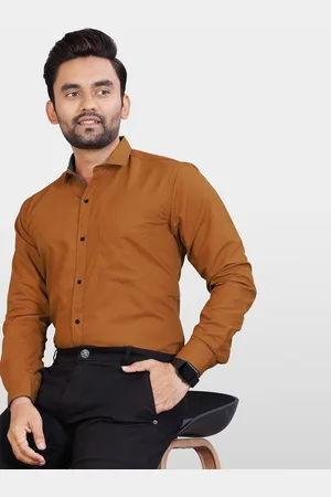 Metronaut Men India Slim Spread Collar Solid Slim Fit Formal Shirt