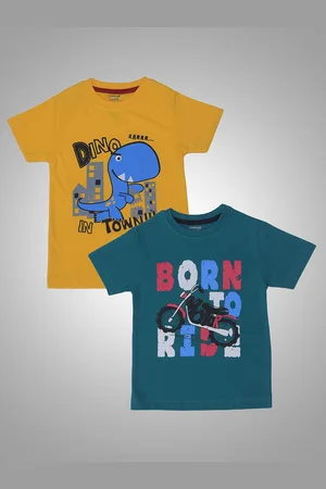 Dollar Champion Boys Pack Of 2 Graphic Printed Round Neck Cotton T-Shirts