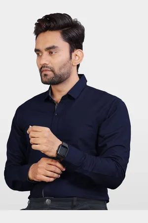 Metronaut Men India Slim Spread Collar Solid Slim Fit Casual Shirt