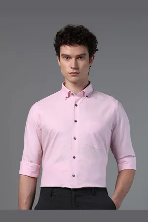 DON VINO Men Comfort Button-Down Collar Solid Cotton Slim Fit Formal Shirt