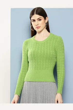 Chemistry Women Cable Knit Woollen Fitted Pullover