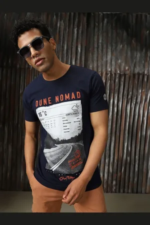 High Star Men Moto Racer Printed Regular Fit Cotton T-shirt