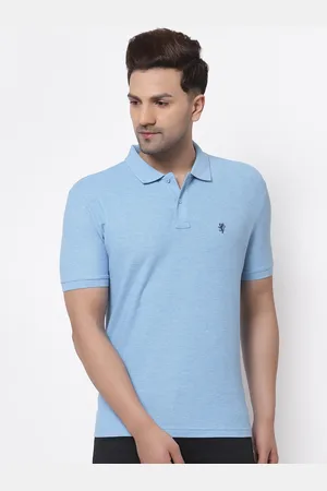 Red Tape Men Blue Pure Cotton Polo Collar T-shirt