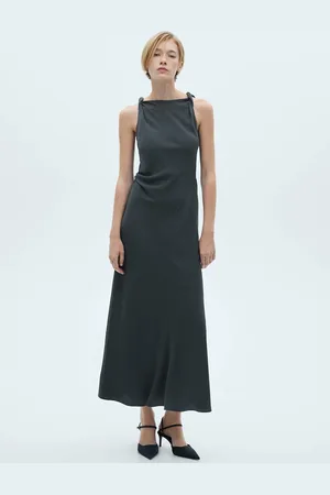 MANGO Twisted-Straps A-Line Maxi Dress