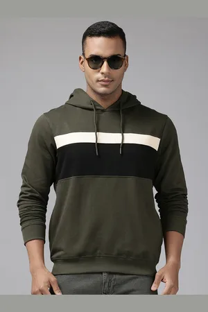 Park Avenue Men Hooded Striped Sweatshirt