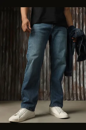 High Star Men Classic Relaxed Straight Fit Light Fade Comfort Streatch Jeans