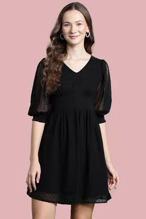 Deewa Women Self Design Pleated A-Line Dress