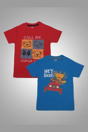 Dollar Champion Boys Pack Of 2 Graphic Printed Round Neck Cotton T-Shirts