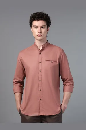 DON VINO Men Comfort Band Collar Solid Cotton Slim Fit Casual Shirt