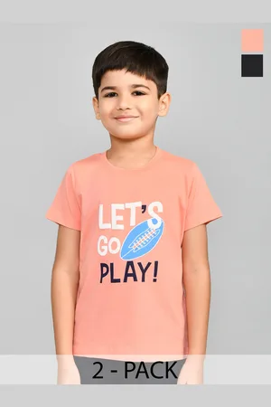 LUX Cozi Boys Pack Of 2 Typography Printed Cotton T-shirt