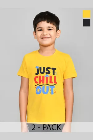 LUX Cozi Boys Pack Of 2 Typography Printed Pure Cotton T-shirt