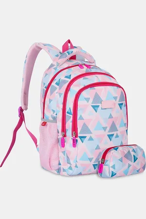 THE CLOWNFISH Scholastic Kids Geometric Printed Backpack with Zip Pouch
