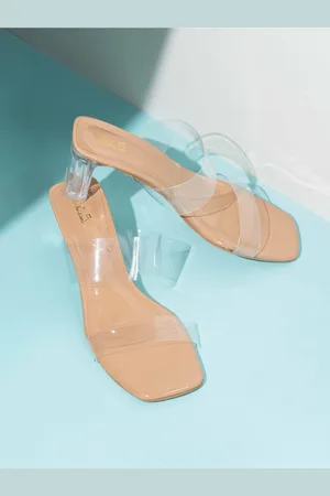 Inc 5 Open Toe Synthetic Block Heels