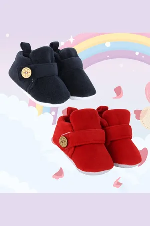 Neska Moda Kids Pack Of 2 Velvet Booties