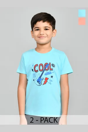 LUX Cozi Boys Pack Of 2 Typography Printed Pure Cotton T-shirt