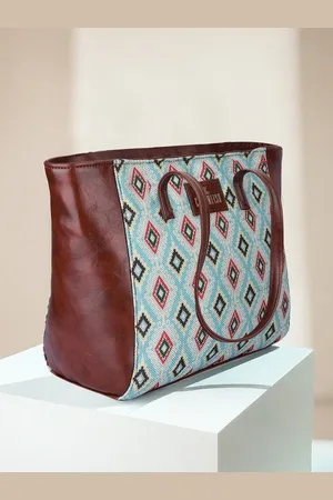 THE CLOWNFISH Valentine Geometric Printed Structured Tote Bag