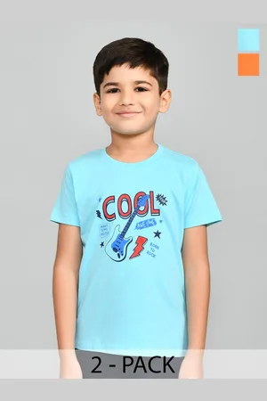 LUX Cozi Boys Pack Of 2 Typography Printed Pure Cotton T-shirt