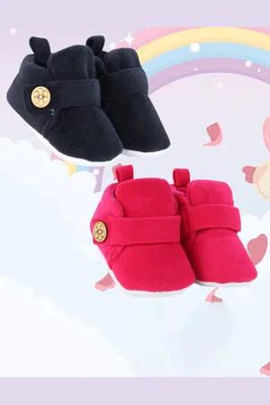 Neska Moda Kids Pack Of 2 Velvet Booties