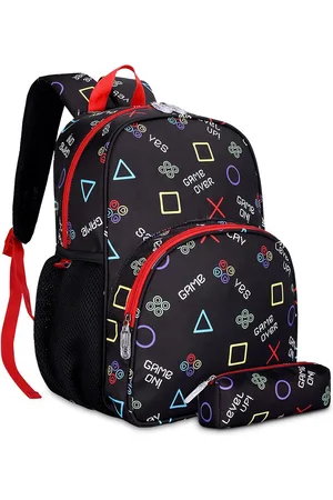 THE CLOWNFISH Cosmic Critters Kids Printed Water Resistant Ergonomic Backpack With Pouch
