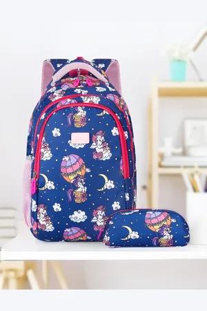 THE CLOWNFISH Scholastic Kids Printed Medium Backpack with Zip Pouch