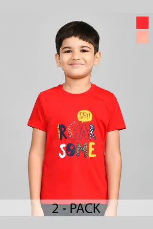 LUX Cozi Boys Pack Of 2 Printed Pure Cotton T-shirt