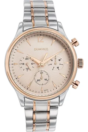 Sonata Men Embellished Dial & Stainless Steel Bracelet Style Straps Analogue Watch 77146KM01