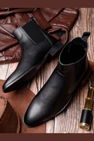 LOUIS STITCH Men Leatherette Chelsea Milled Boots