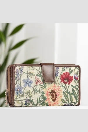 THE CLOWNFISH Stella Multicoloured Floral Printed Leather Two Fold Wallet