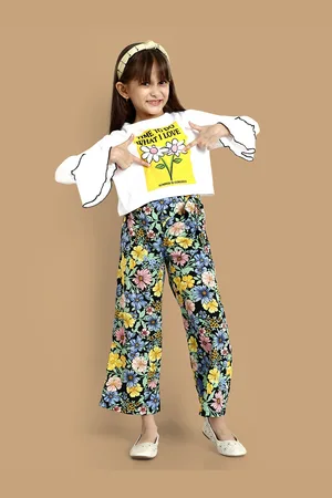 YK Girls Printed Top with Trousers