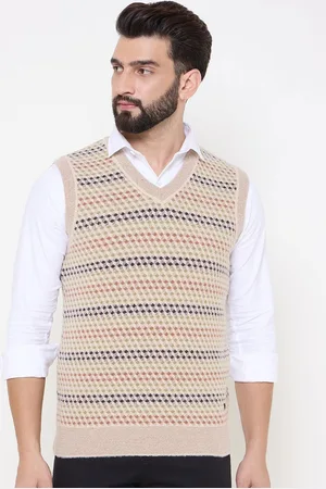 Duke Men Self Design Sleeveless Vest Sweater