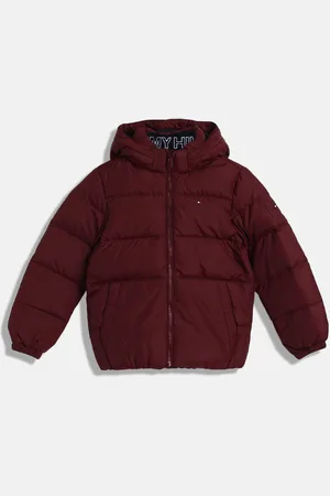 Tommy Hilfiger Boys Hooded Solid Casual Padded Jacket