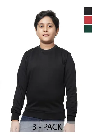 BAESD Boys Pack Of 3 Solid Pullover Sweatshirt