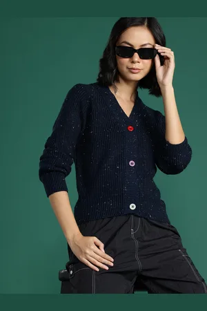 DressBerry V-Neck Ribbed Cardigan